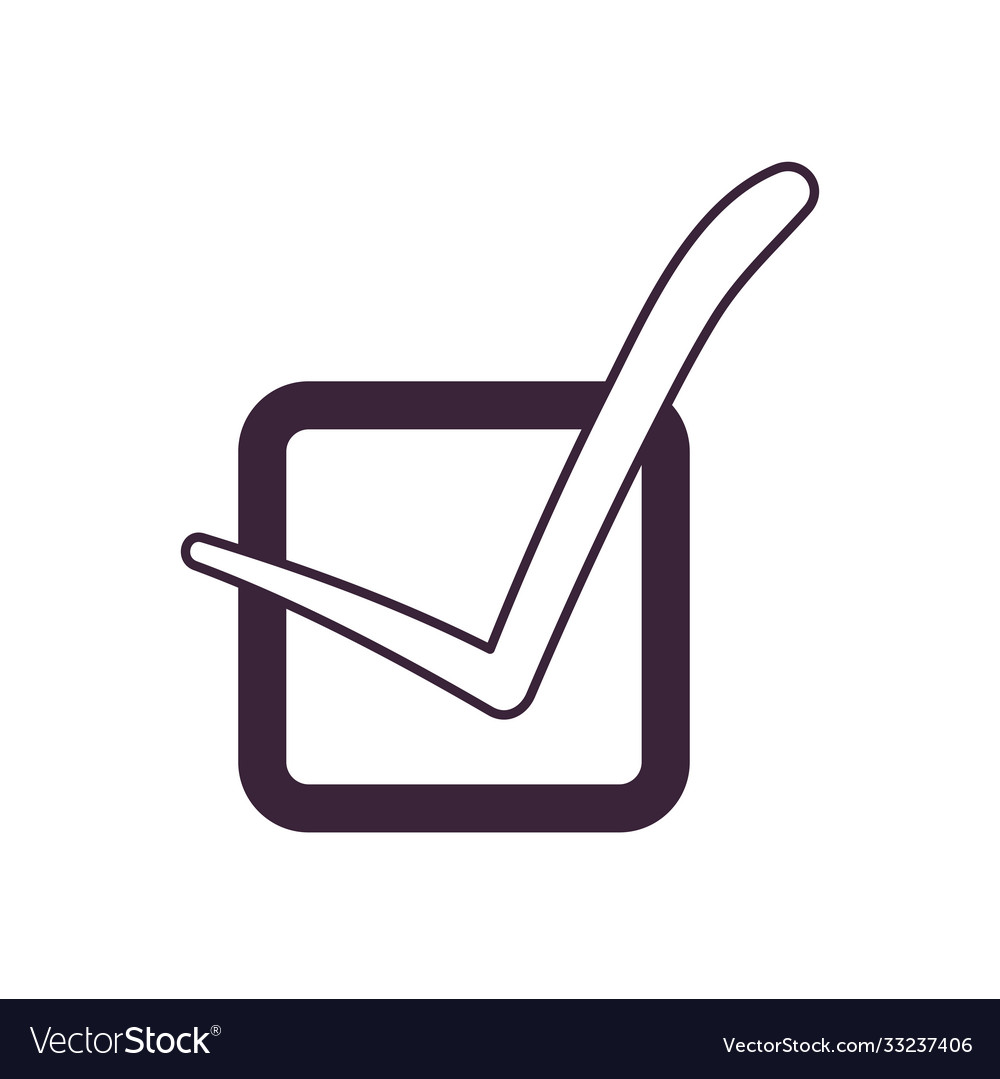 Check mark on square line style icon design
