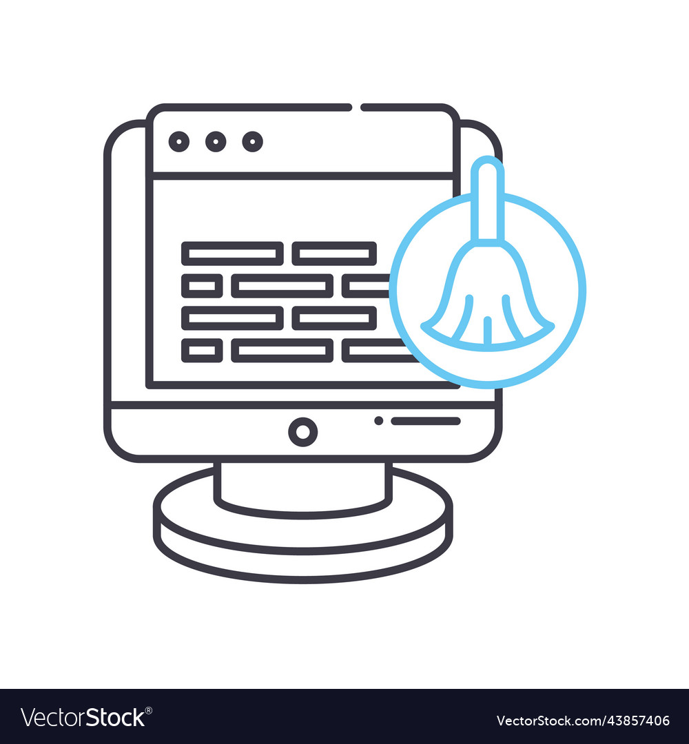 Clean code line icon outline symbol vector image Clean code line icon outline symbol