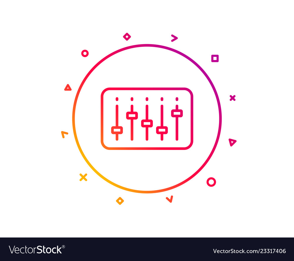 Dj controller line icon music sign