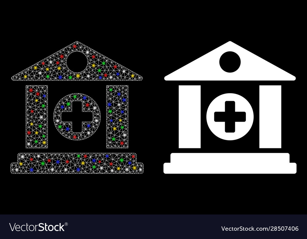 Flare mesh network hospital icon with spots