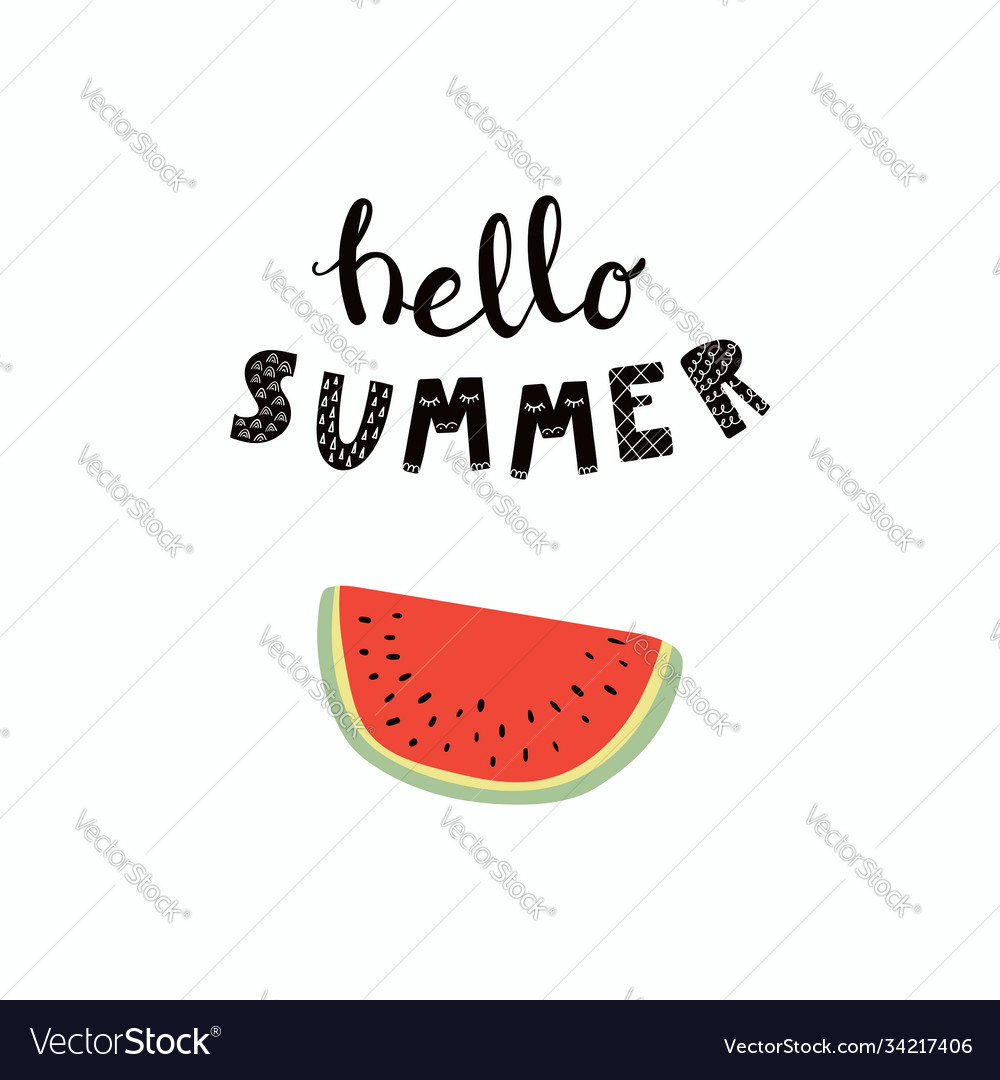 Hello summer quote Royalty Free Vector Image - VectorStock