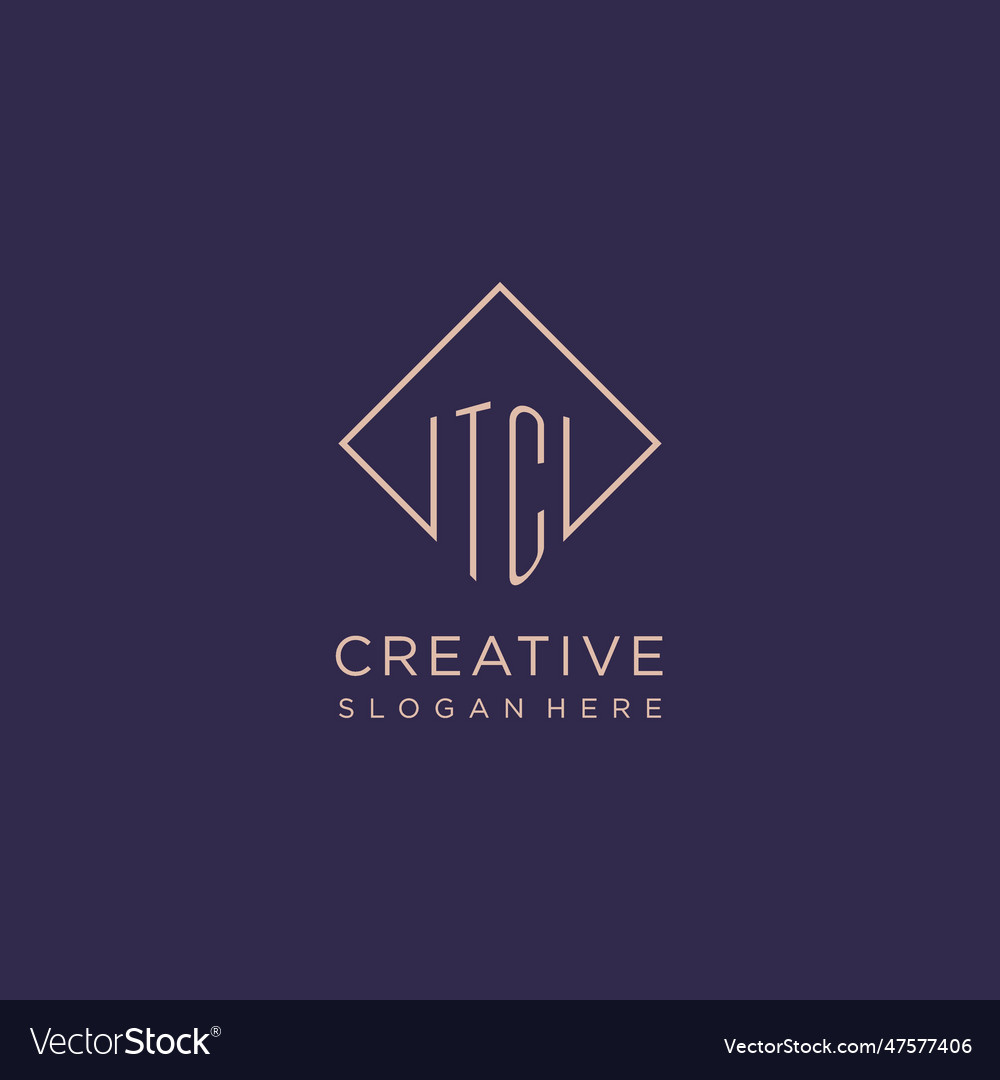 Initials tc logo monogram with rectangle style