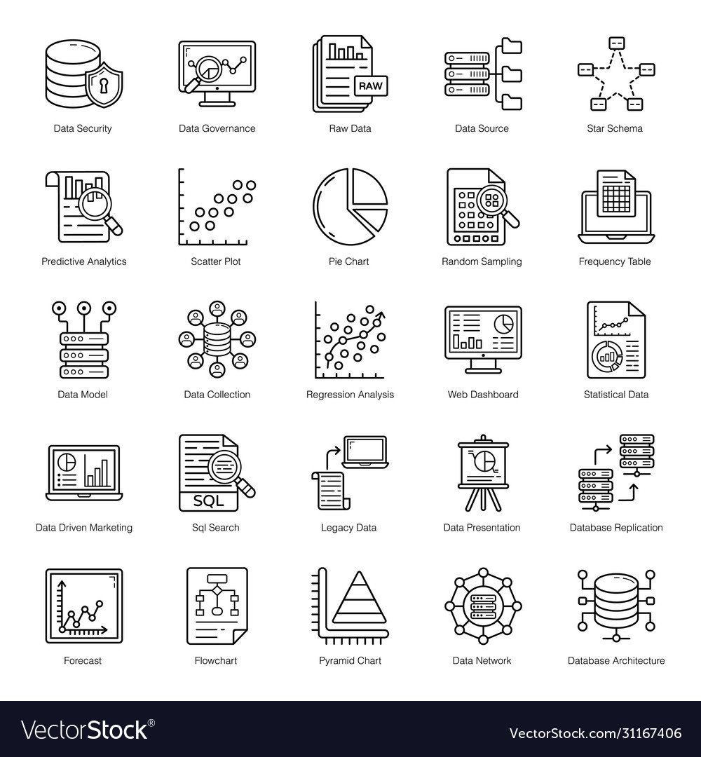 Line Icons - Data & Analytics