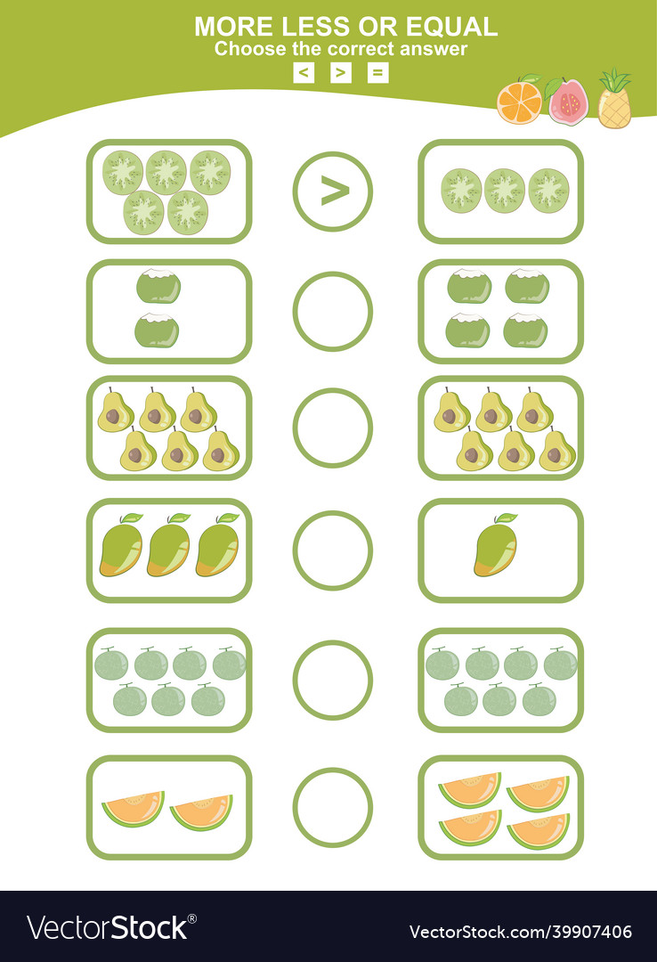 More less equal math game