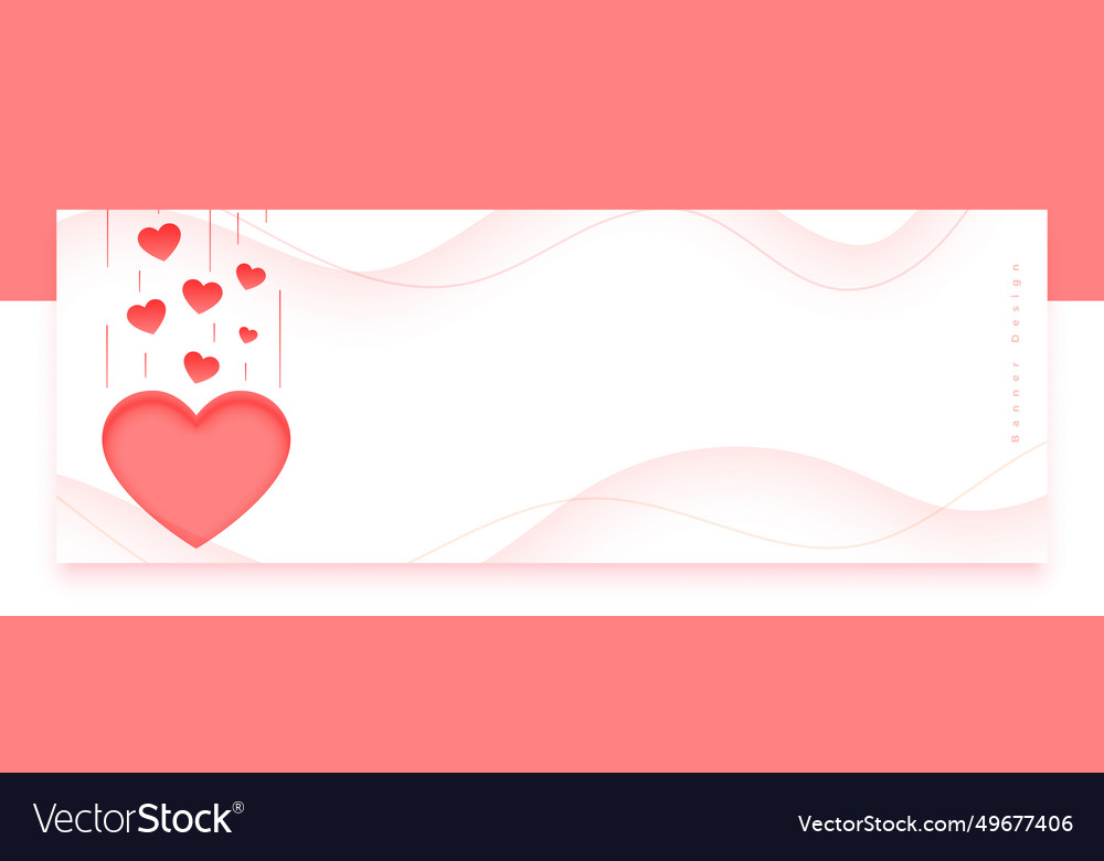 Papercut style cute love heart romantic banner