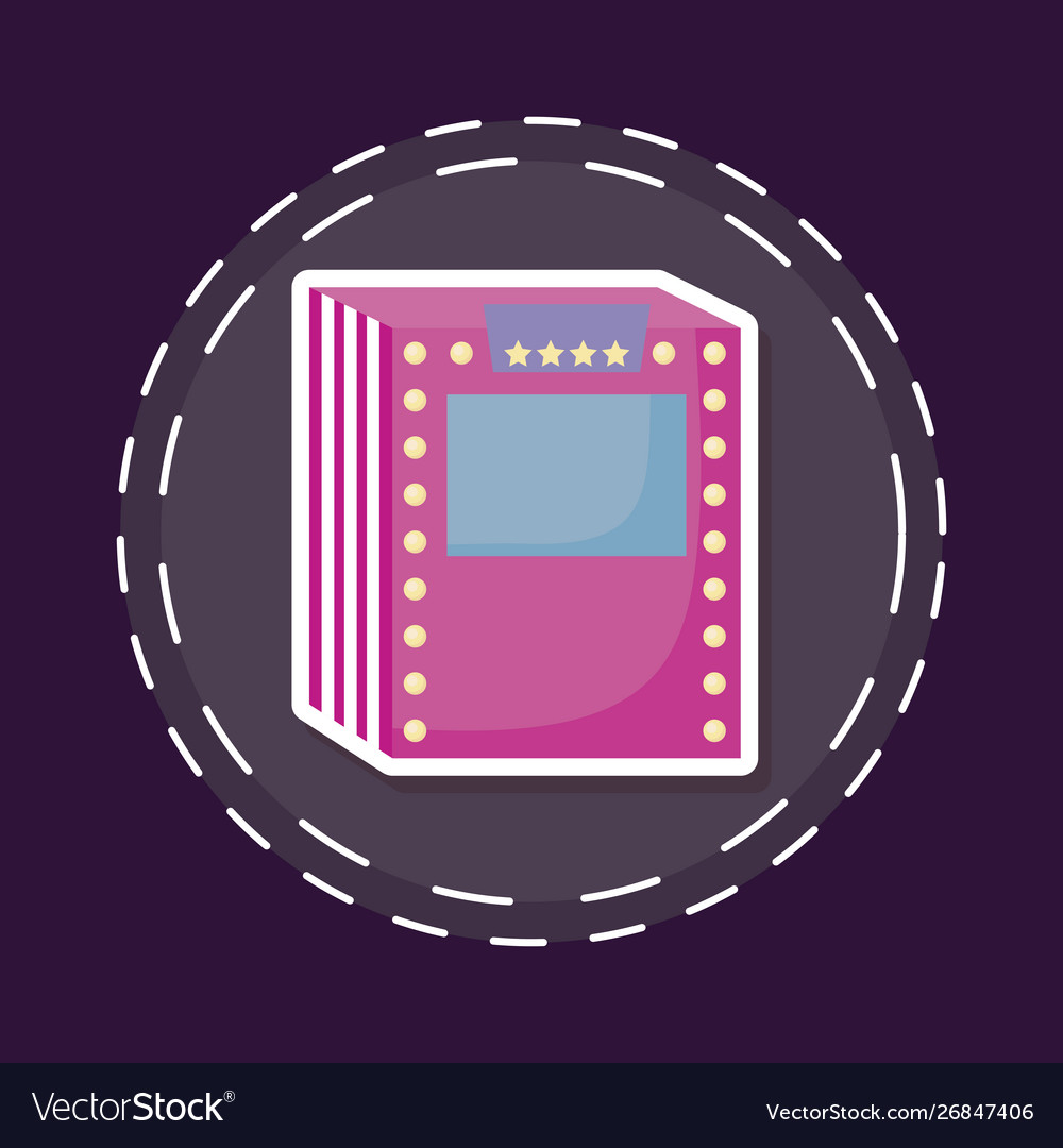 Patch cinema label with lights isolated icon