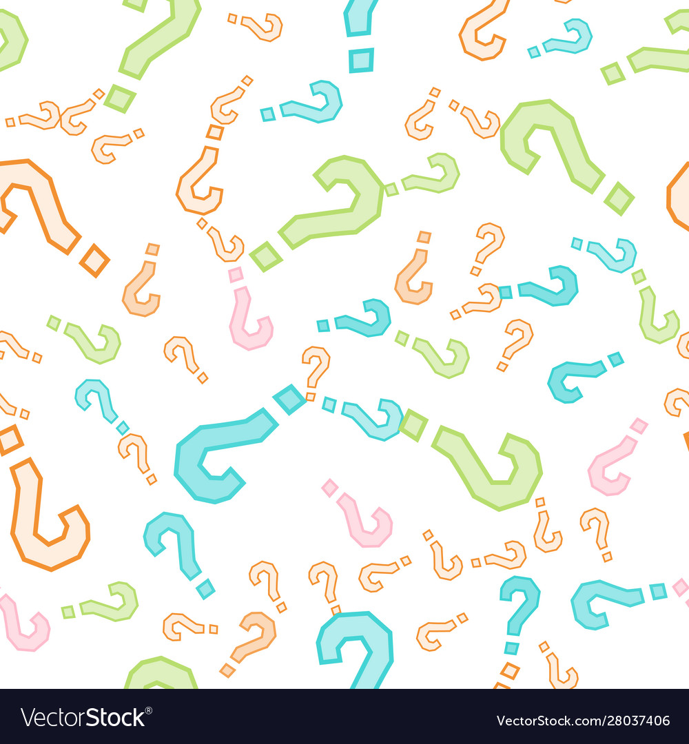 Quiz seamless pattern question marks doubt faq