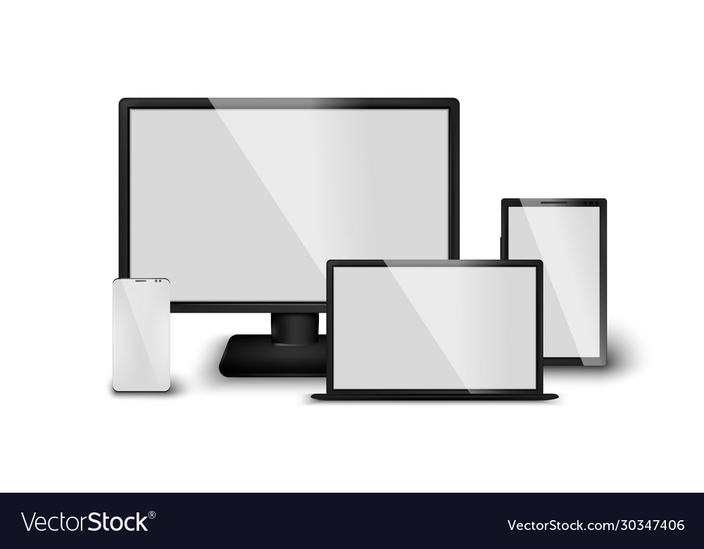 Realistic 3D Computer Screens Set