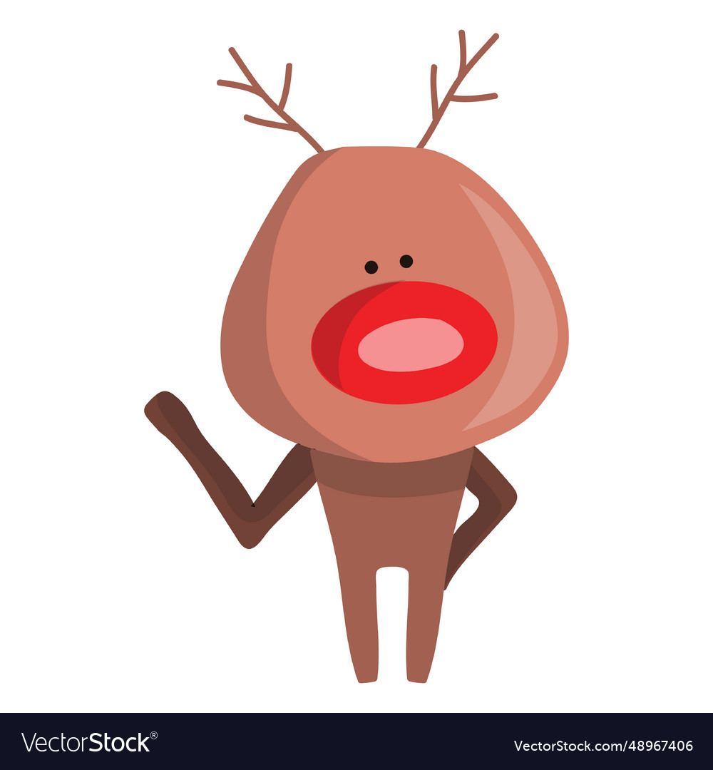 Reindeer waving hello 78 Royalty Free Vector Image