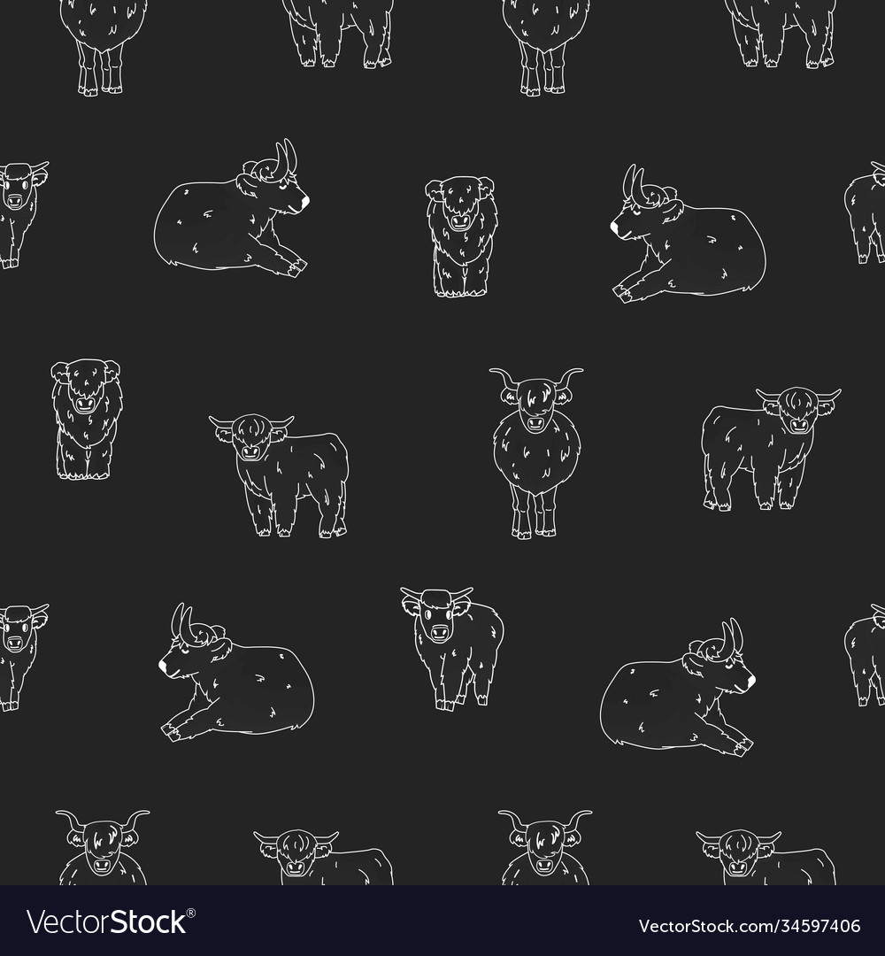 Seamless pattern with chalk on blackboard effect