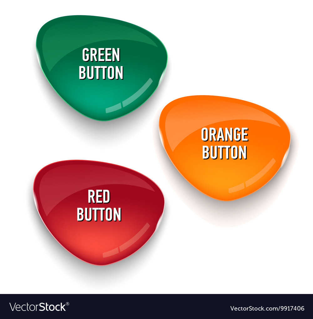 Set of colored glass buttons for web interface