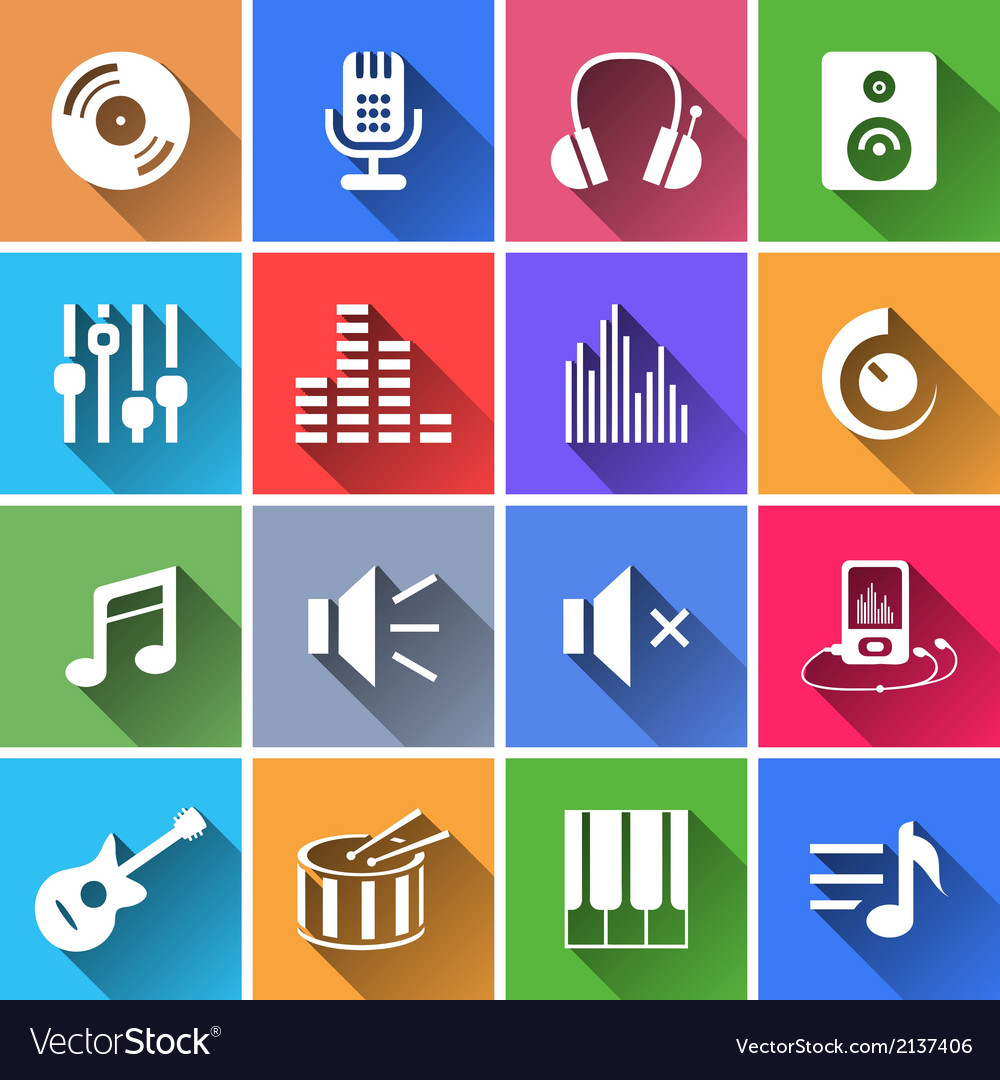 Set of flat color buttons