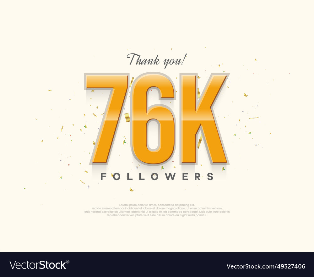 Simple design thank you 76k followers Royalty Free Vector