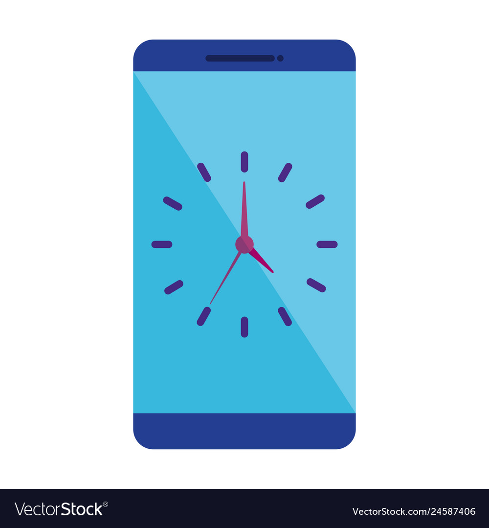 Smartphone with time clock Vector Image Smartphone with time clock