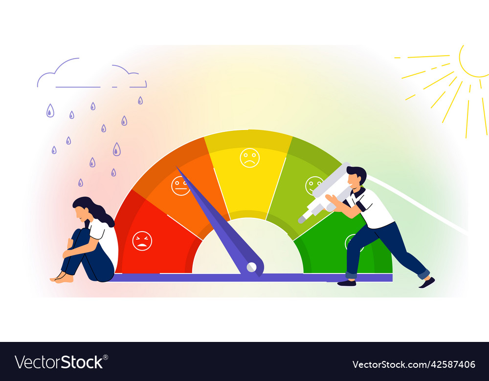 Stress level meter concept of emotional overload Vector Image