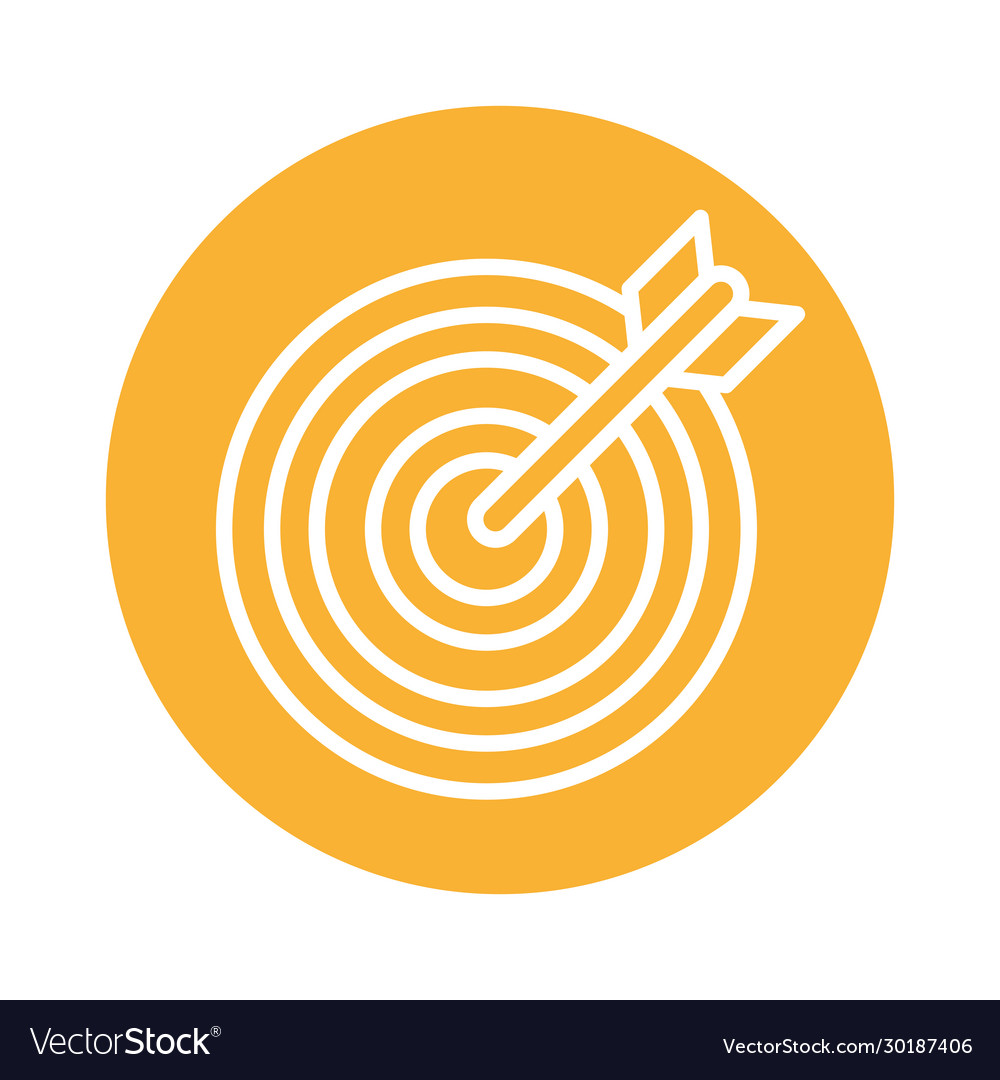 Target arrow block style icon vector image Target arrow block style icon
