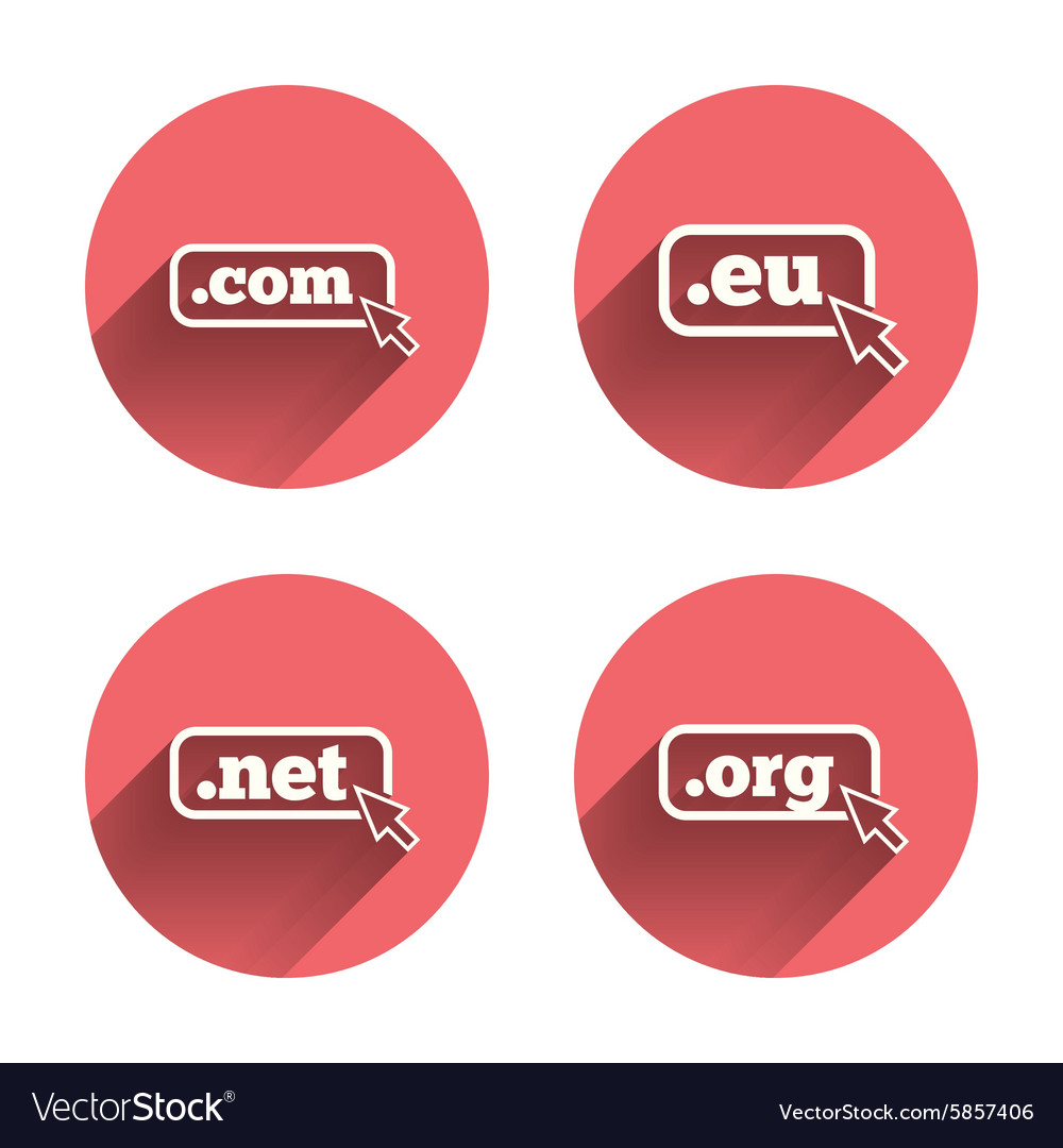 Top-level domains signs com eu net and org