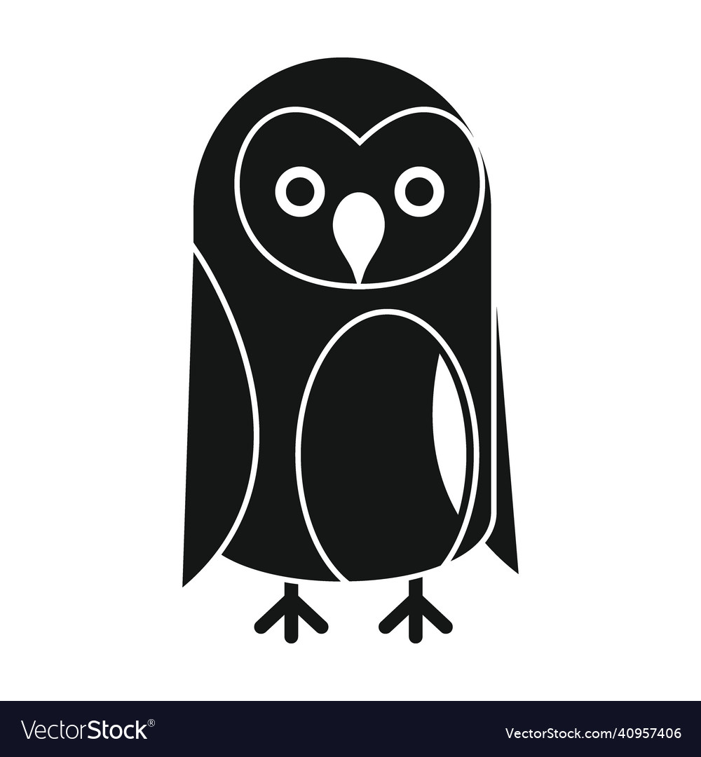 Wise polar owl black simple silhouette icon