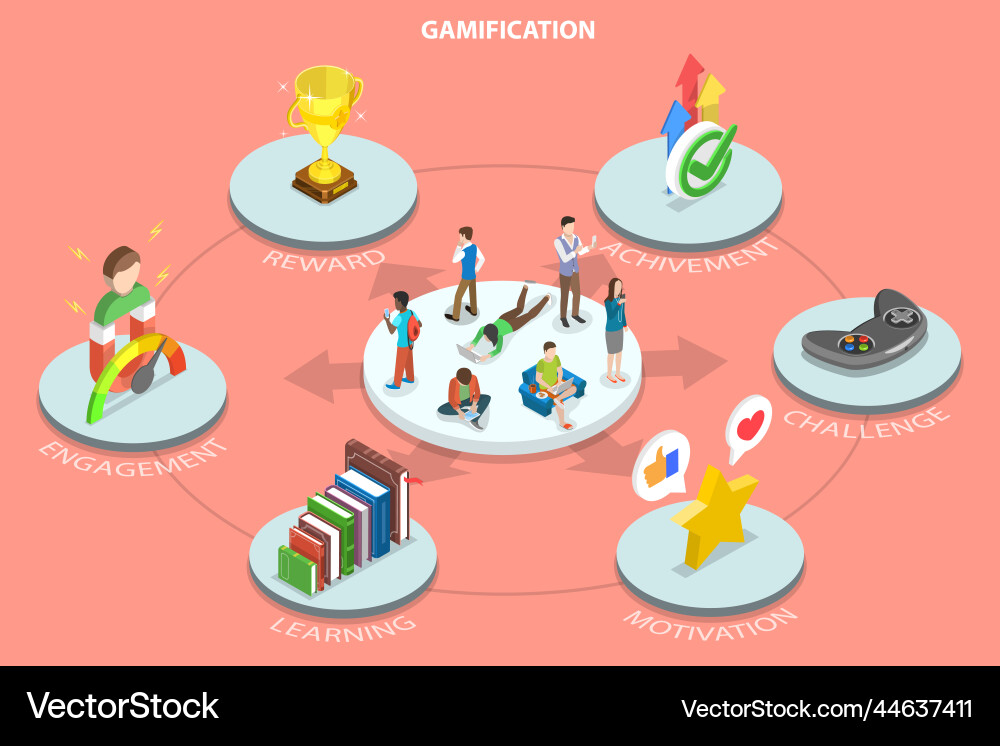 3d isometric flat conceptual Royalty Free Vector Image