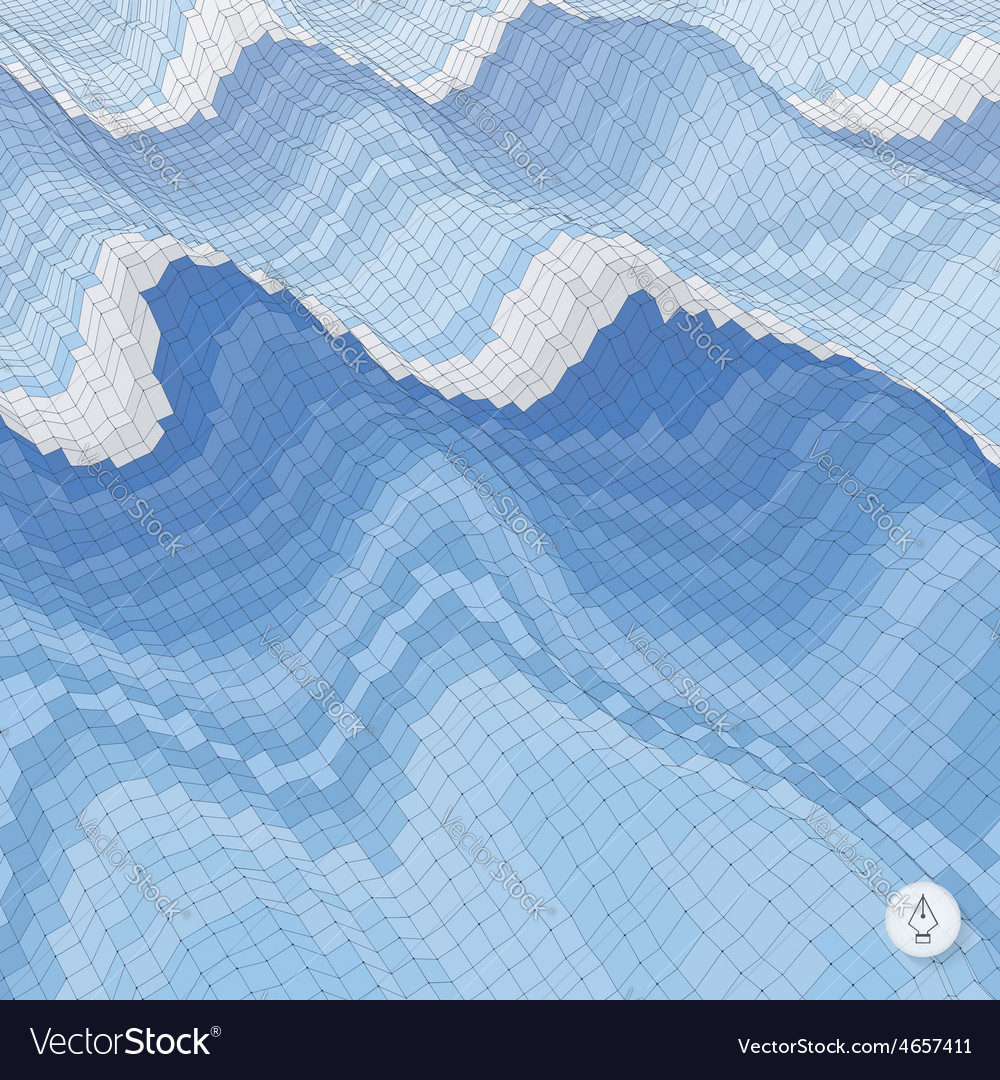 Abstract background with waves mosaic 3d