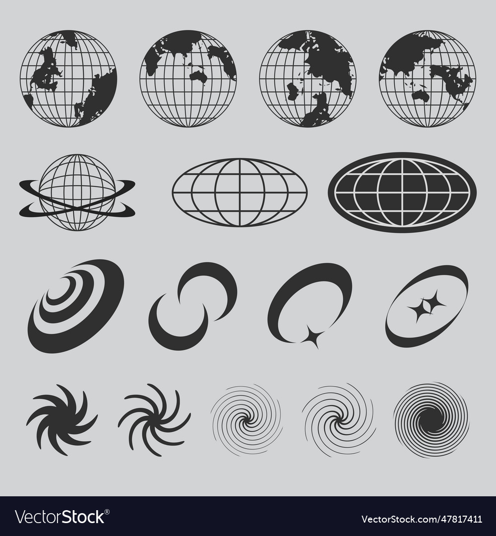 Abstract Globe & Retro Elements