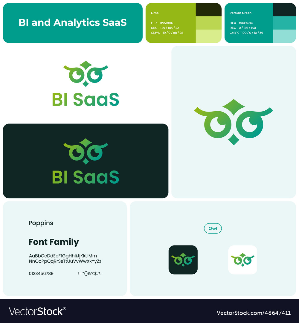 Bi and analytics saas brand unique template vector image Bi and analytics saas brand unique template