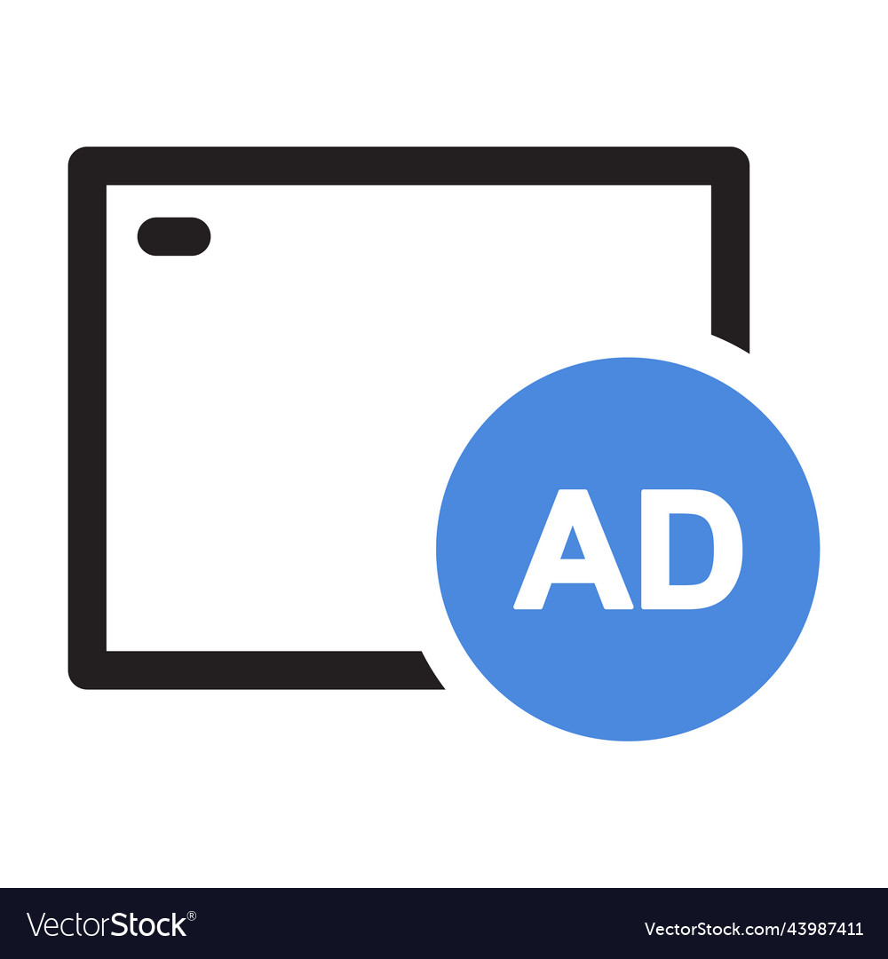 Browser ad block icon blocker or advertising vector image Browser ad block icon blocker or advertising