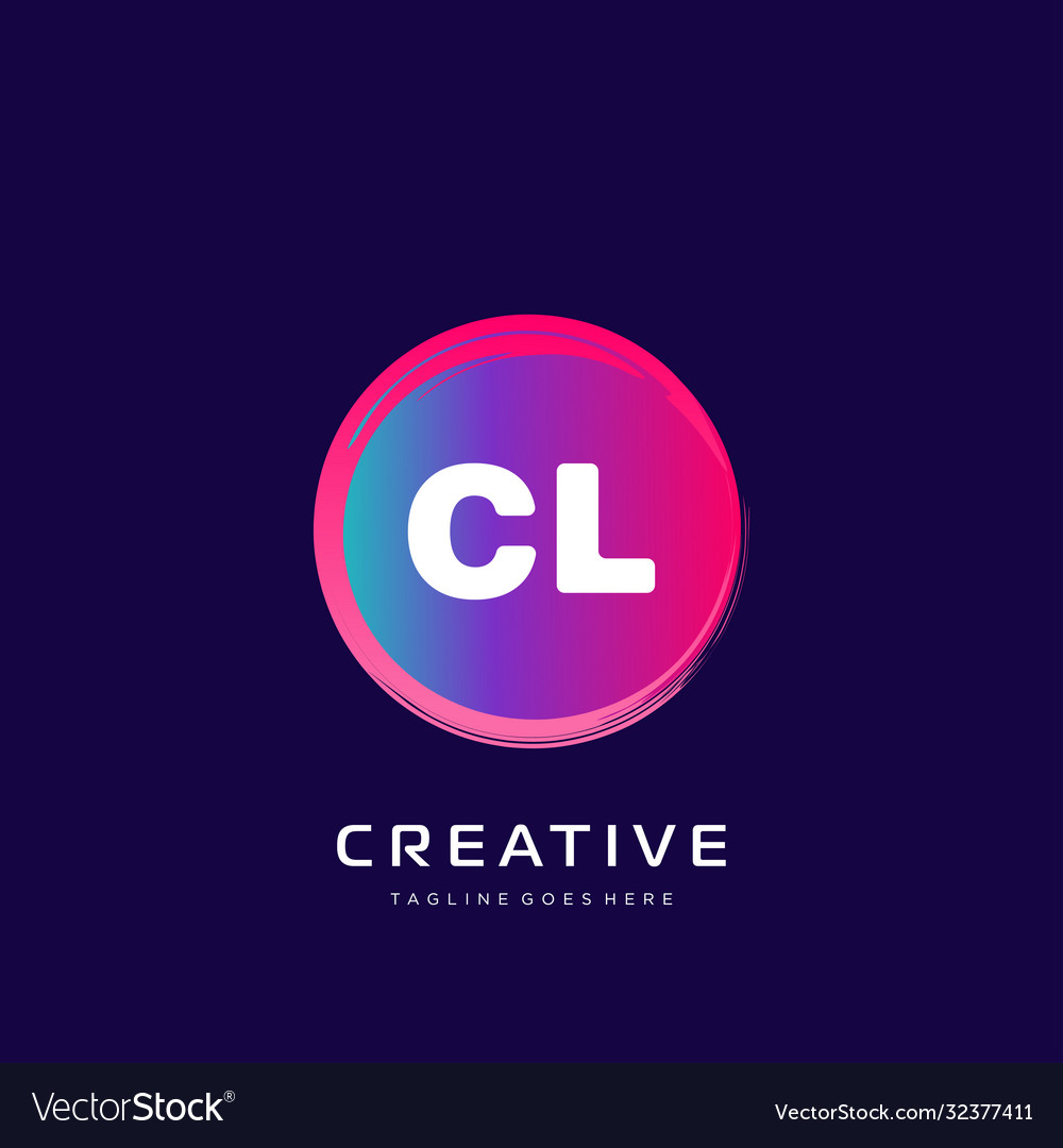Cl initial logo with colorful template