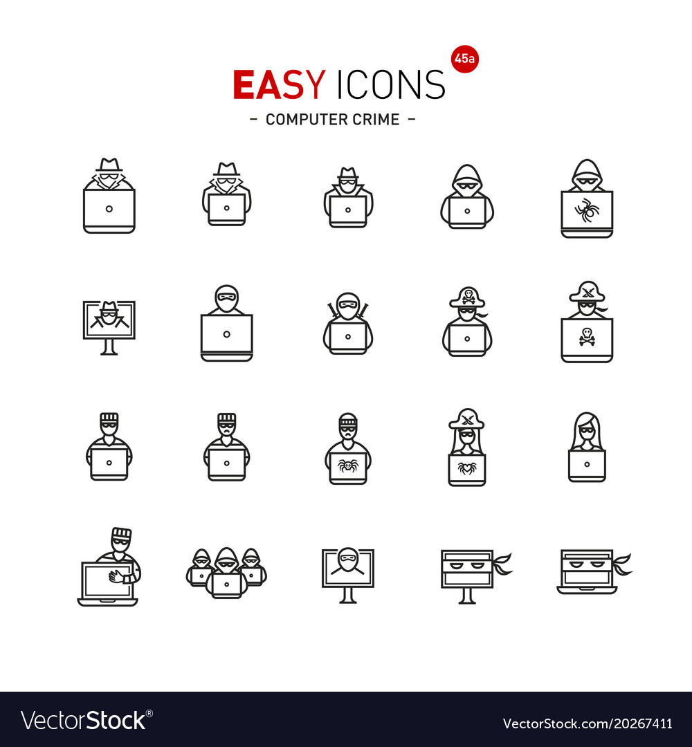 Computer Crime Icons - Hacker & Fraud
