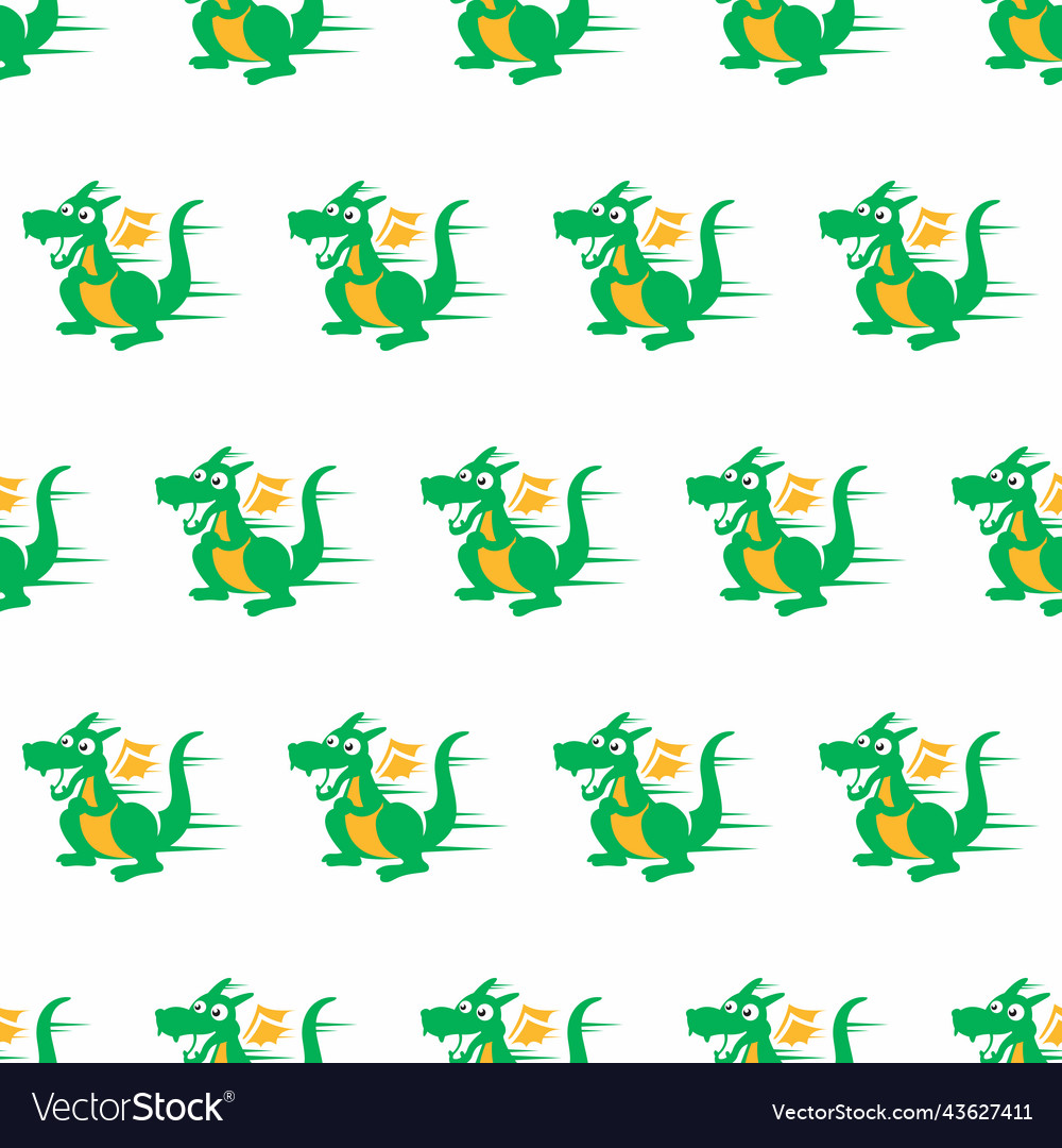 Dragon kids flying seamless pattern