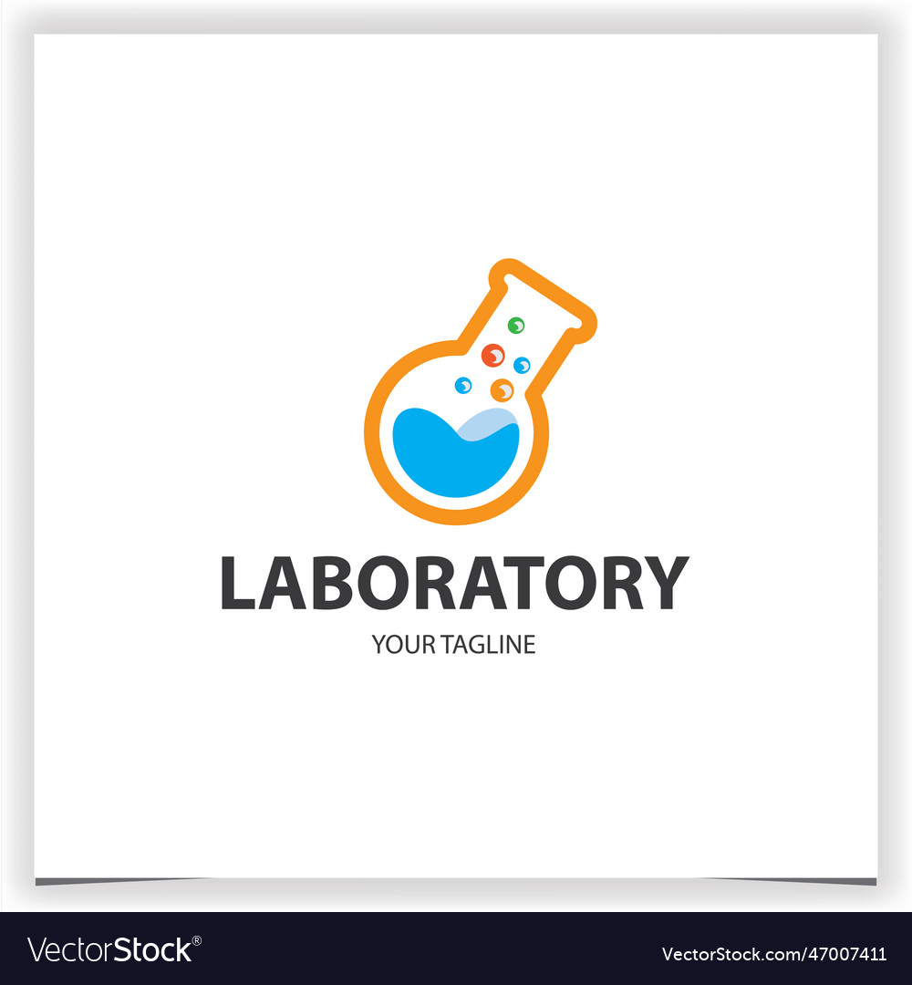 Laboratory liquid glass logo premium elegant Vector Image