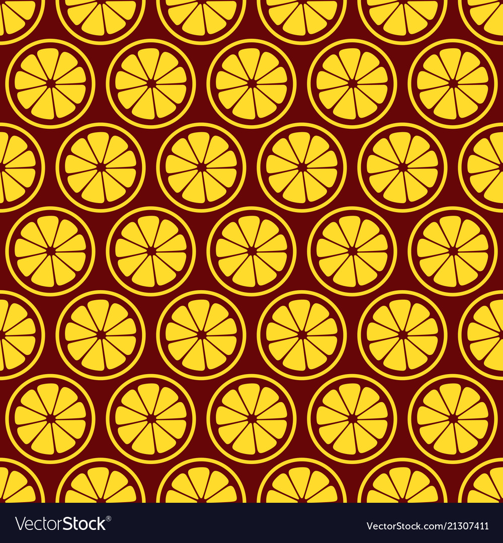 Lemon slices seamless pattern vector image Lemon slices seamless pattern