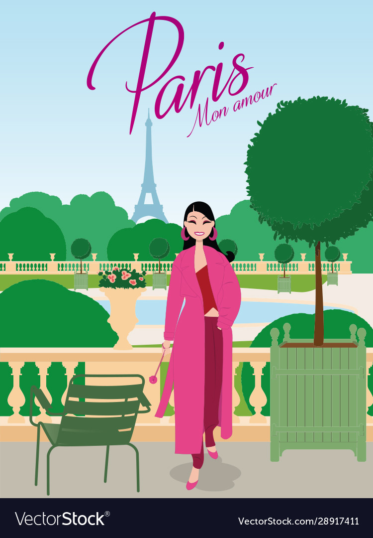 Paris mon amour poster Royalty Free Vector Image