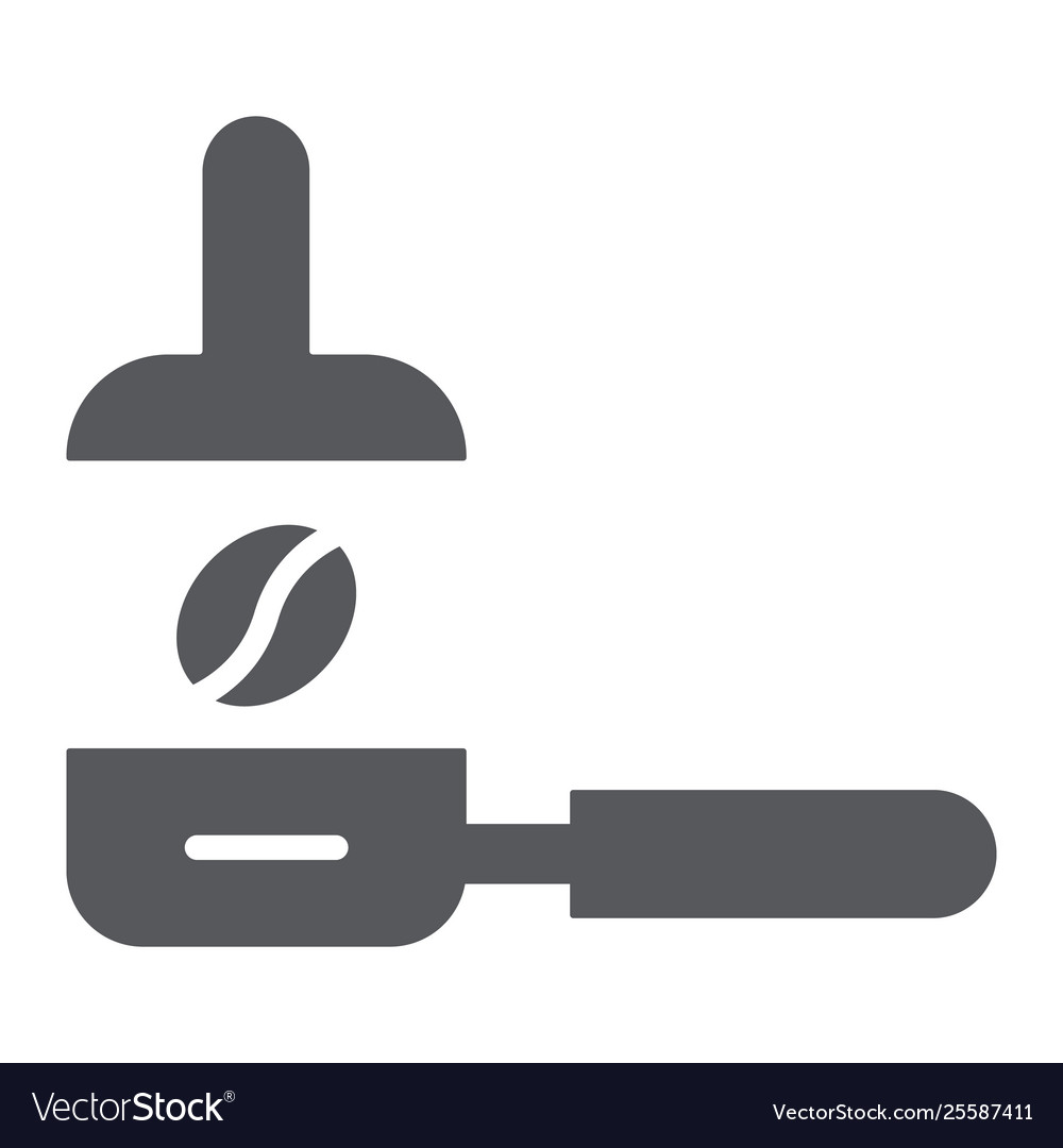 Portafilter glyph icon coffee and barista vector image Portafilter glyph icon coffee and barista