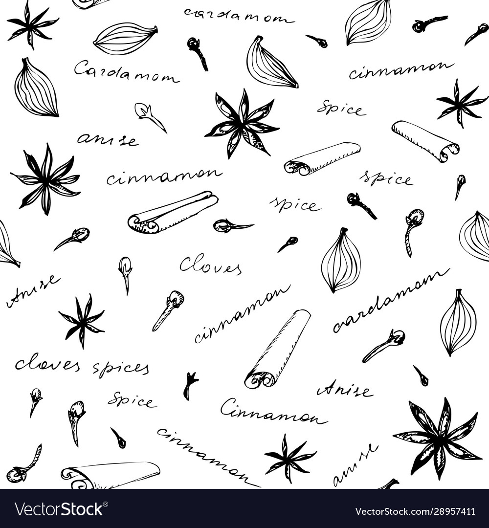 Seamless pattern with cinnamon image