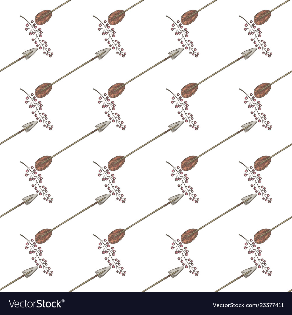 Seamless pattern with hand drawn feathers vector image Seamless pattern with hand drawn feathers