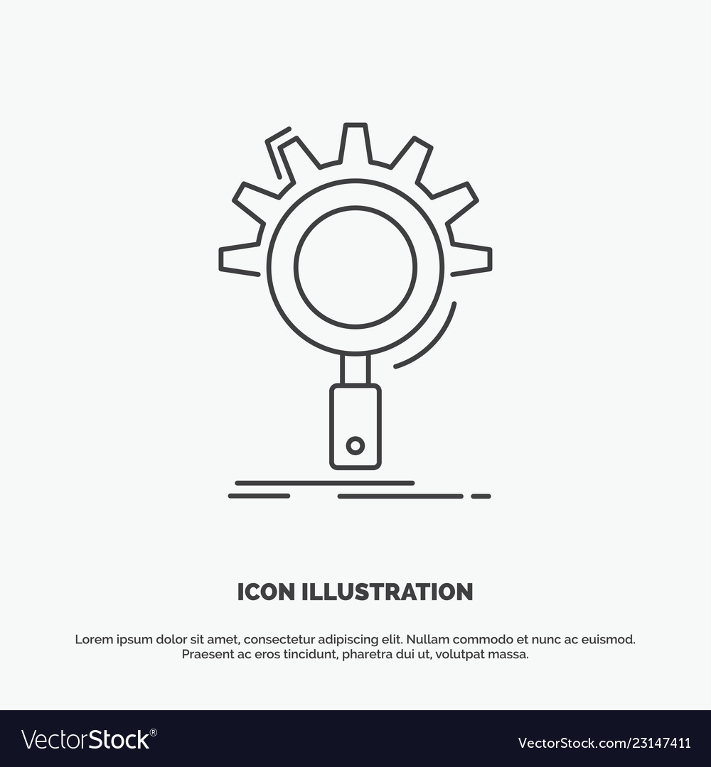 Seo search optimization process setting icon line vector image Seo search optimization process setting icon line