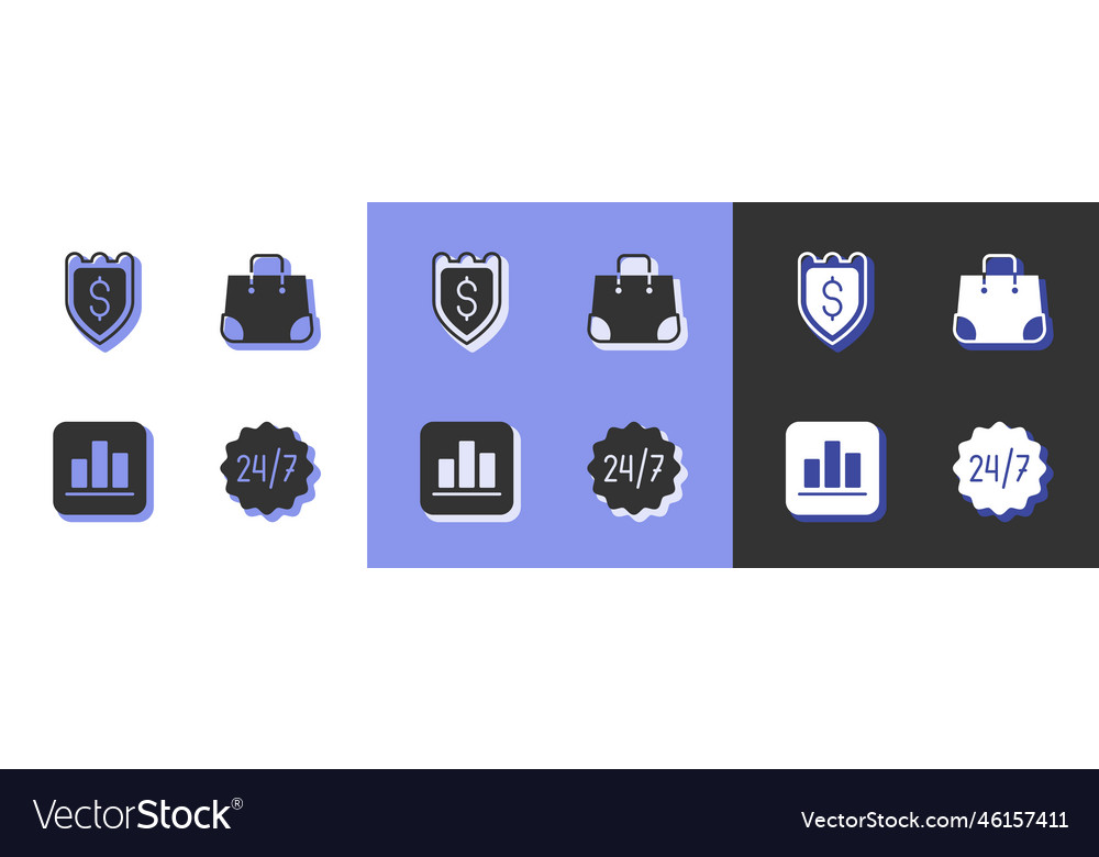 Set clock 24 hours shield with dollar pie chart