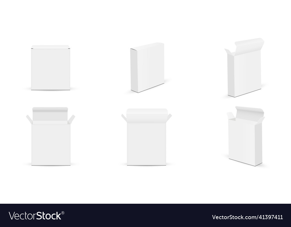 Set of rectangular thin boxes mockups
