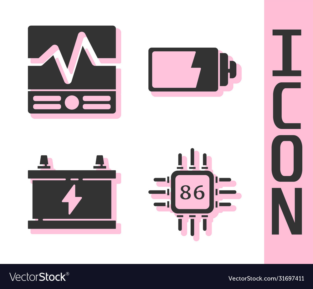 Set processor with microcircuits cpu electrical vector image Set processor with microcircuits cpu electrical