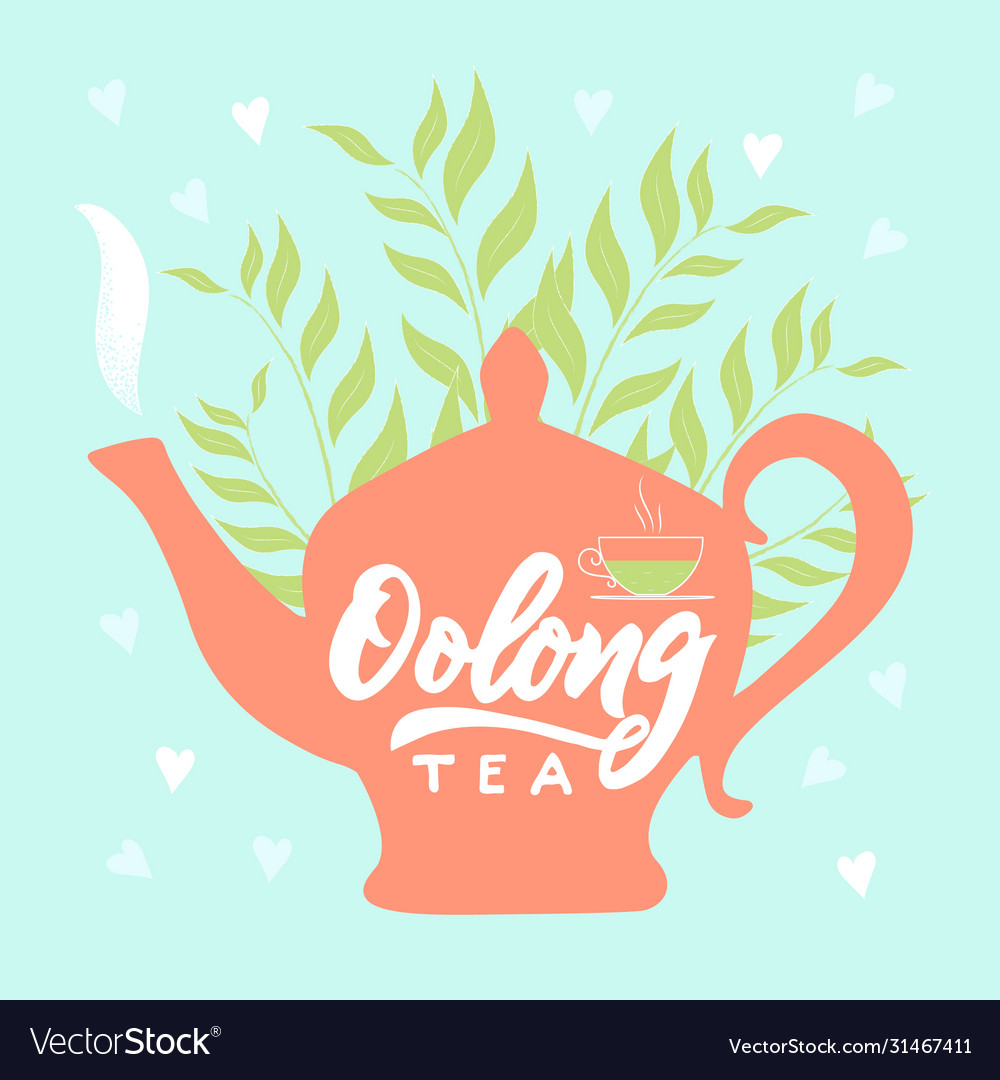 Template package with hand draw teapot text vector image Template package with hand draw teapot text