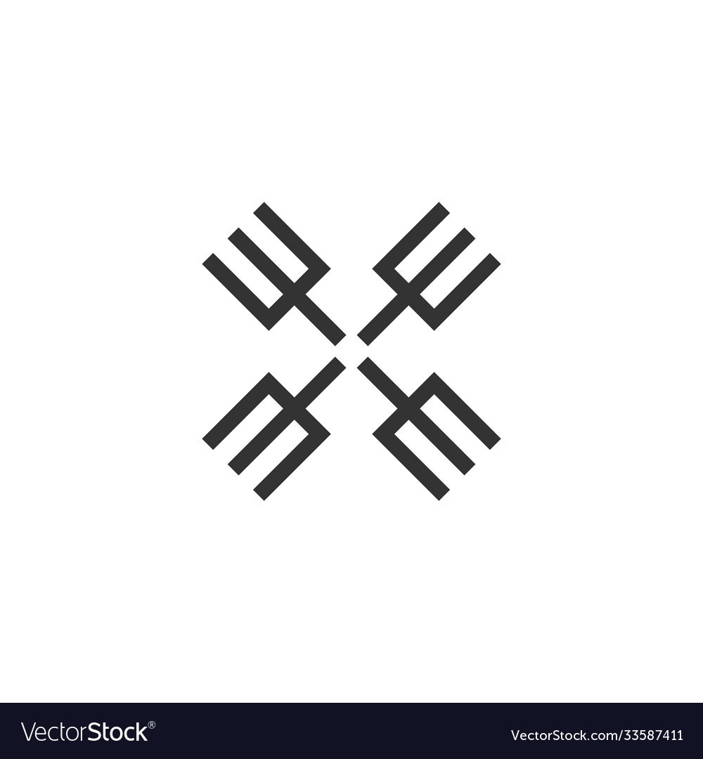 Tuning fork logo template design vector image Tuning fork logo template design