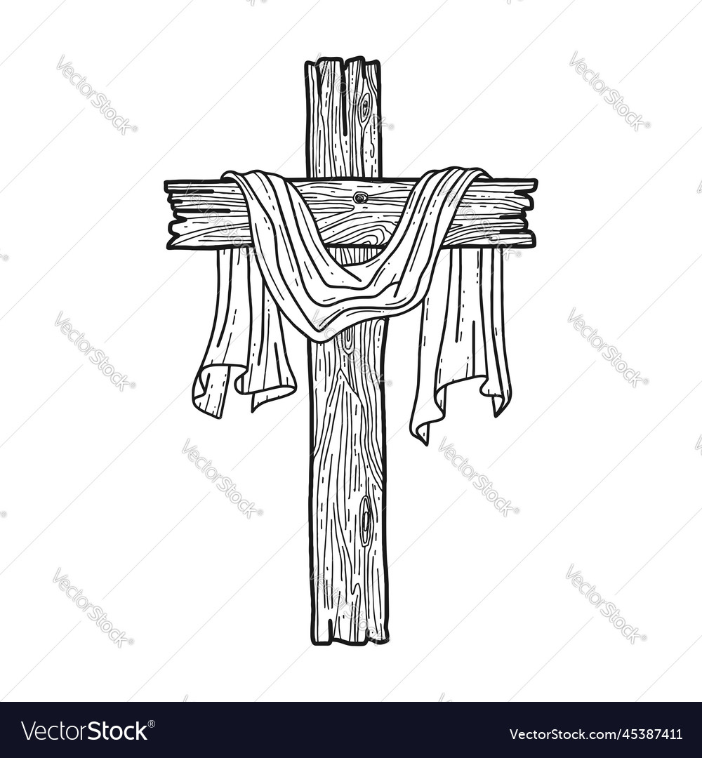 Wooden cross Royalty Free Vector Image - VectorStock