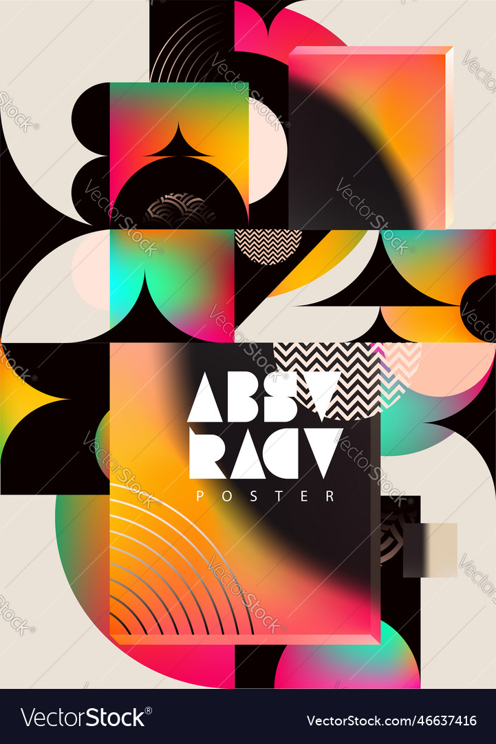 Abstract geometric multicolored poster