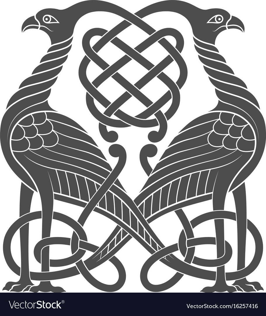 Ancient celtic mythological symbol bird Royalty Free Vector