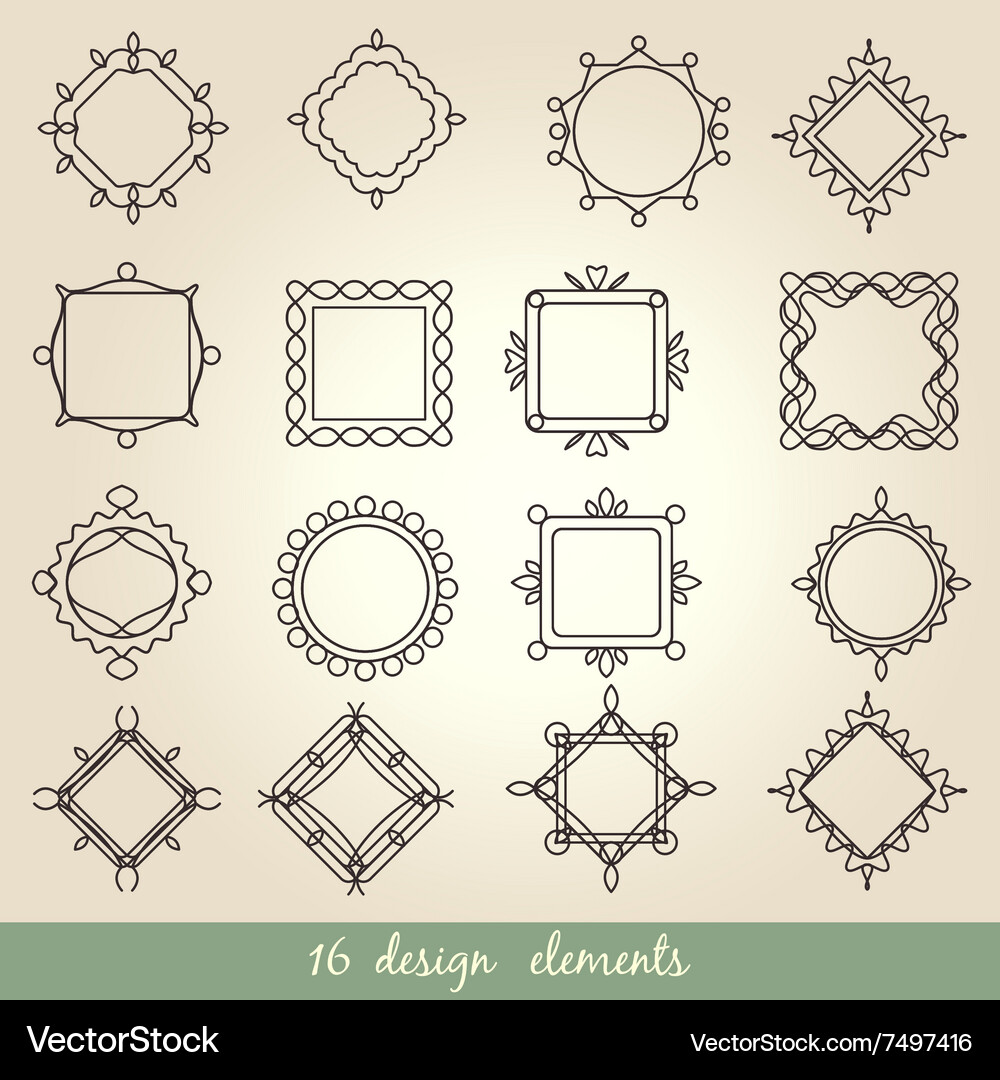 Calligraphic elements vintage set frame Royalty Free Vector