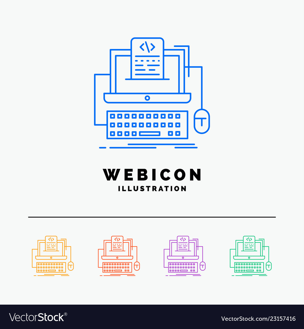 Code Codierung Computer Monoblock Bildschirm 5 Farbe vector image Code Codierung Computer Monoblock Bildschirm 5 Farbe