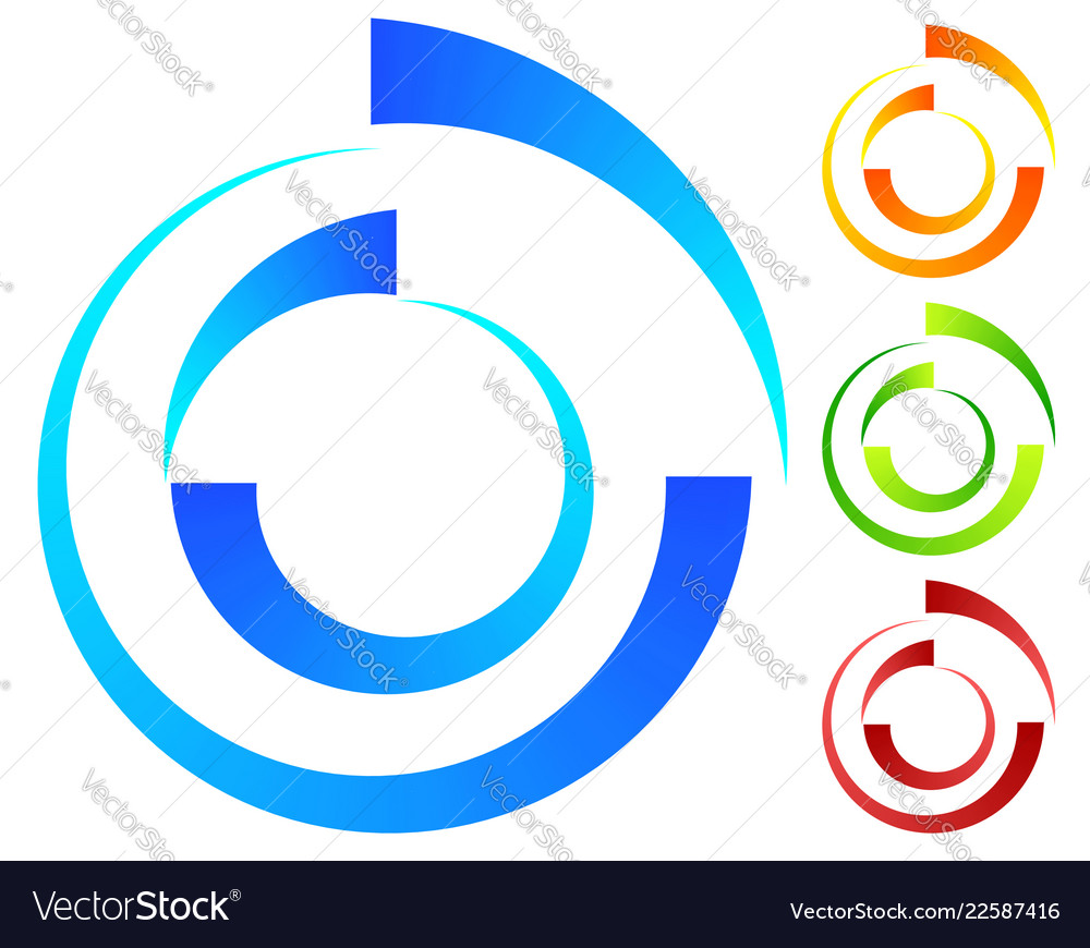 Colorful concentric segmented circles abstract vector image Colorful concentric segmented circles abstract