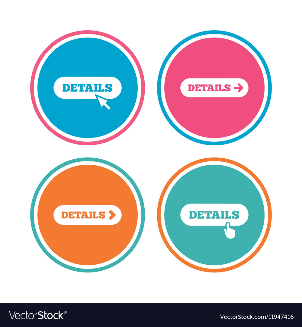 Details with arrow more symbol and cursor