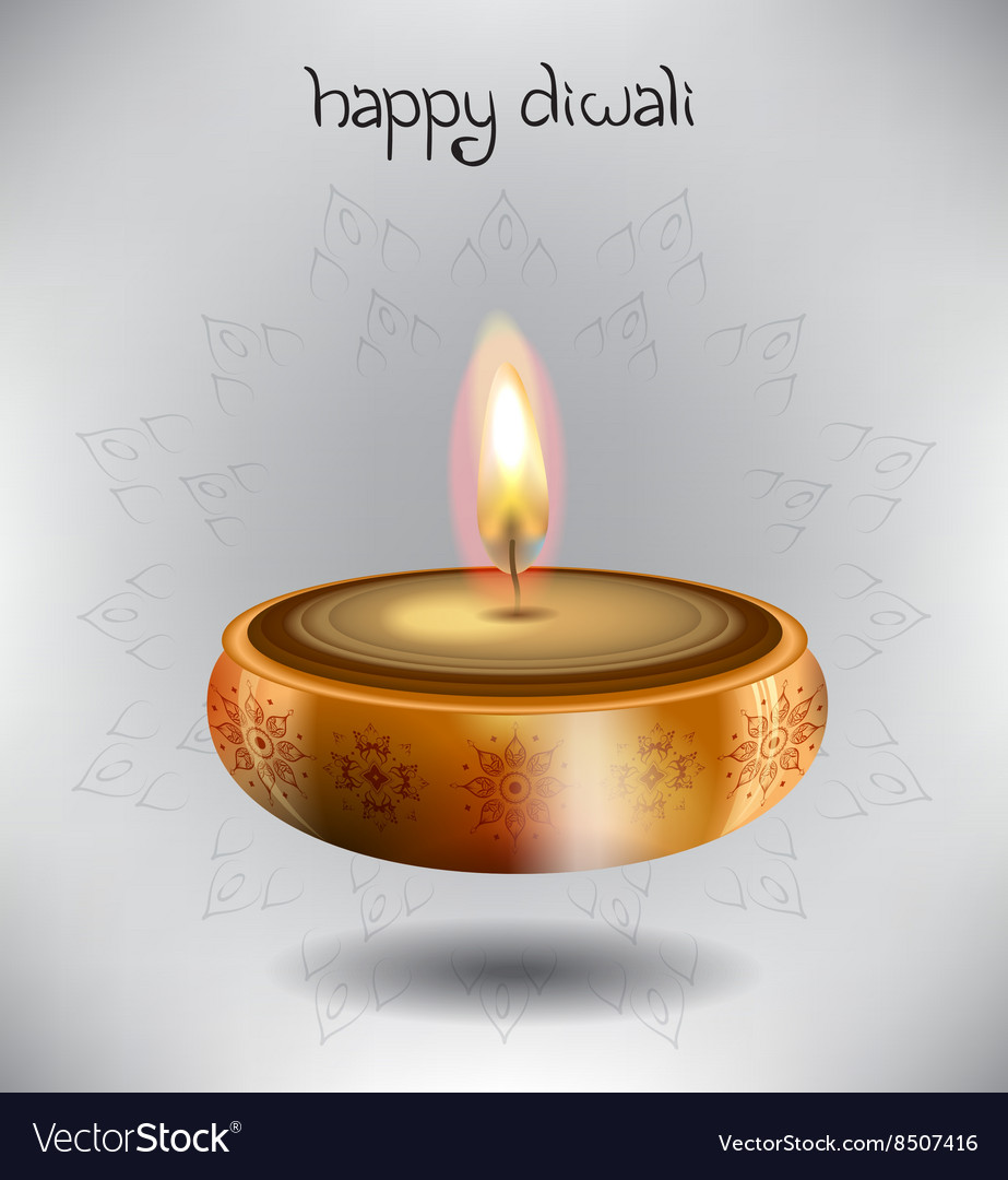 Happy diwali design with a candle